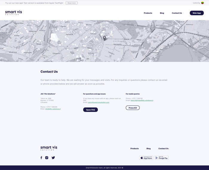 SmartVisSolution - contact us page